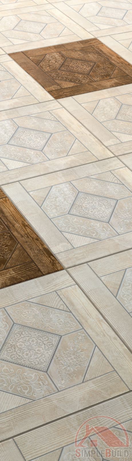 Керамогранит орех рустик тёмный от «Beryoza Ceramica», прямая кладка