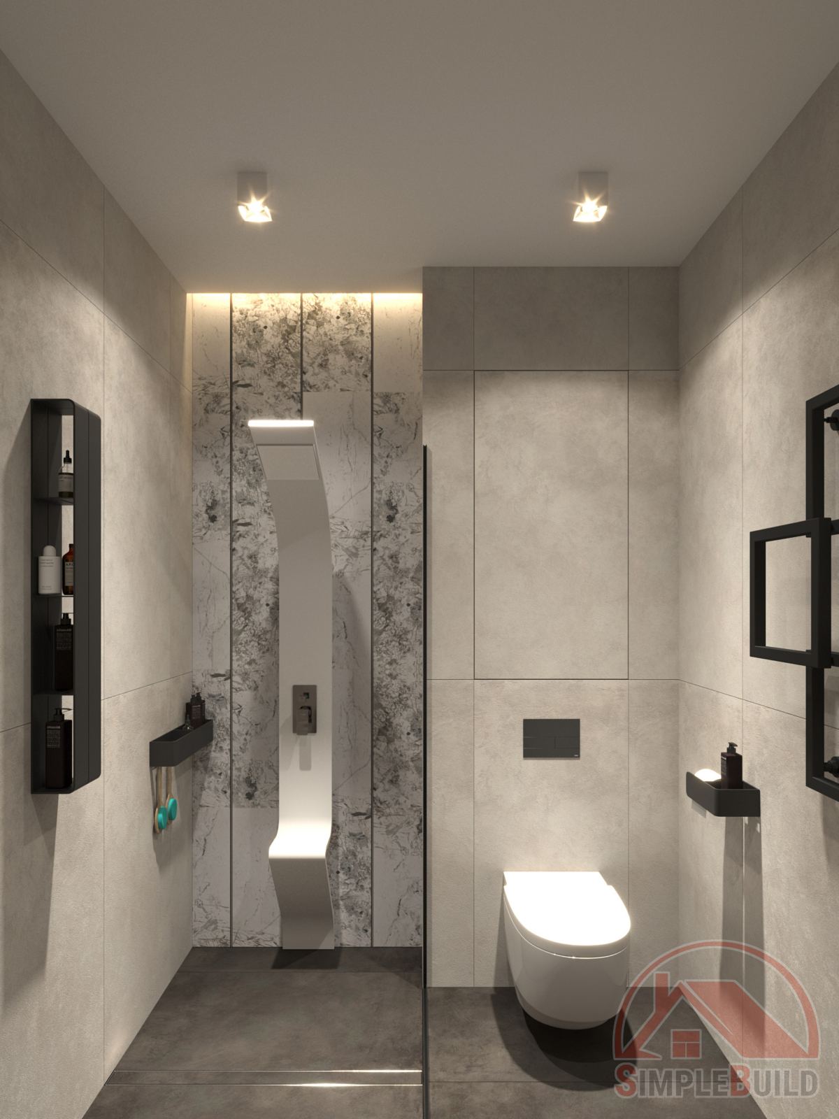 Кварц-виниловые стеновые панели Альта Слэб Фудзияма в интерьере