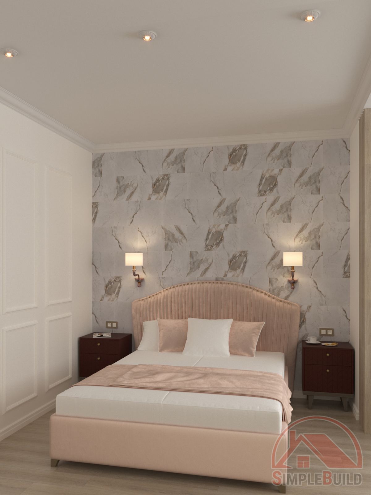 Кварц-виниловые стеновые панели Альта Слэб Сангай в интерьере