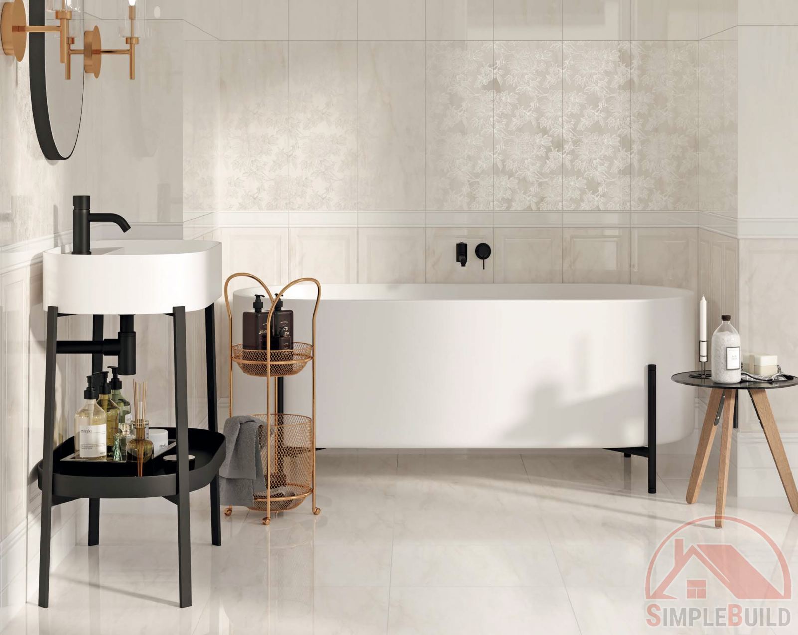 Керамогранит Лира бежевая от «Gracia Ceramica» в интерьере