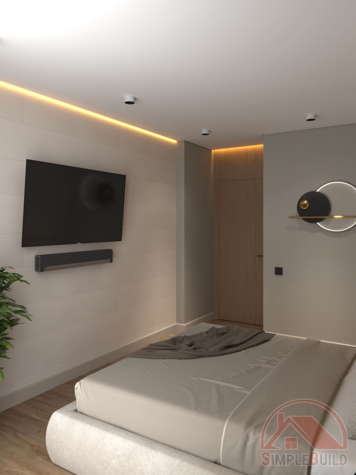 Кварц-виниловые стеновые панели Альта Слэб Экрю в интерьере