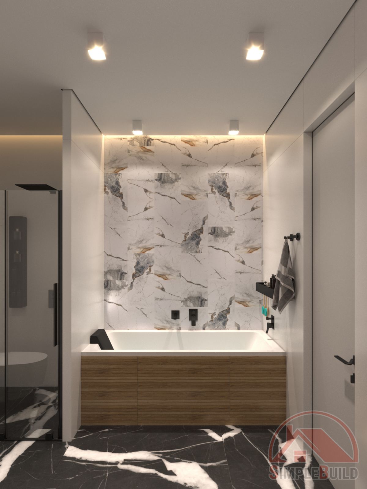 Кварц-виниловые стеновые панели Альта Слэб Орисаба в интерьере