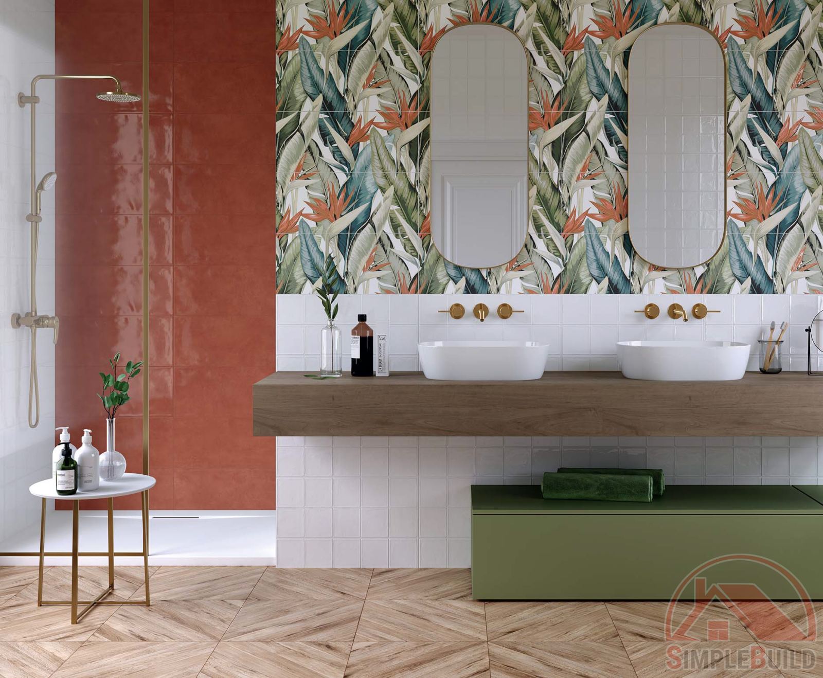 Керамогранит бежевый Лигнум «Gracia Ceramica» в современном интерьере