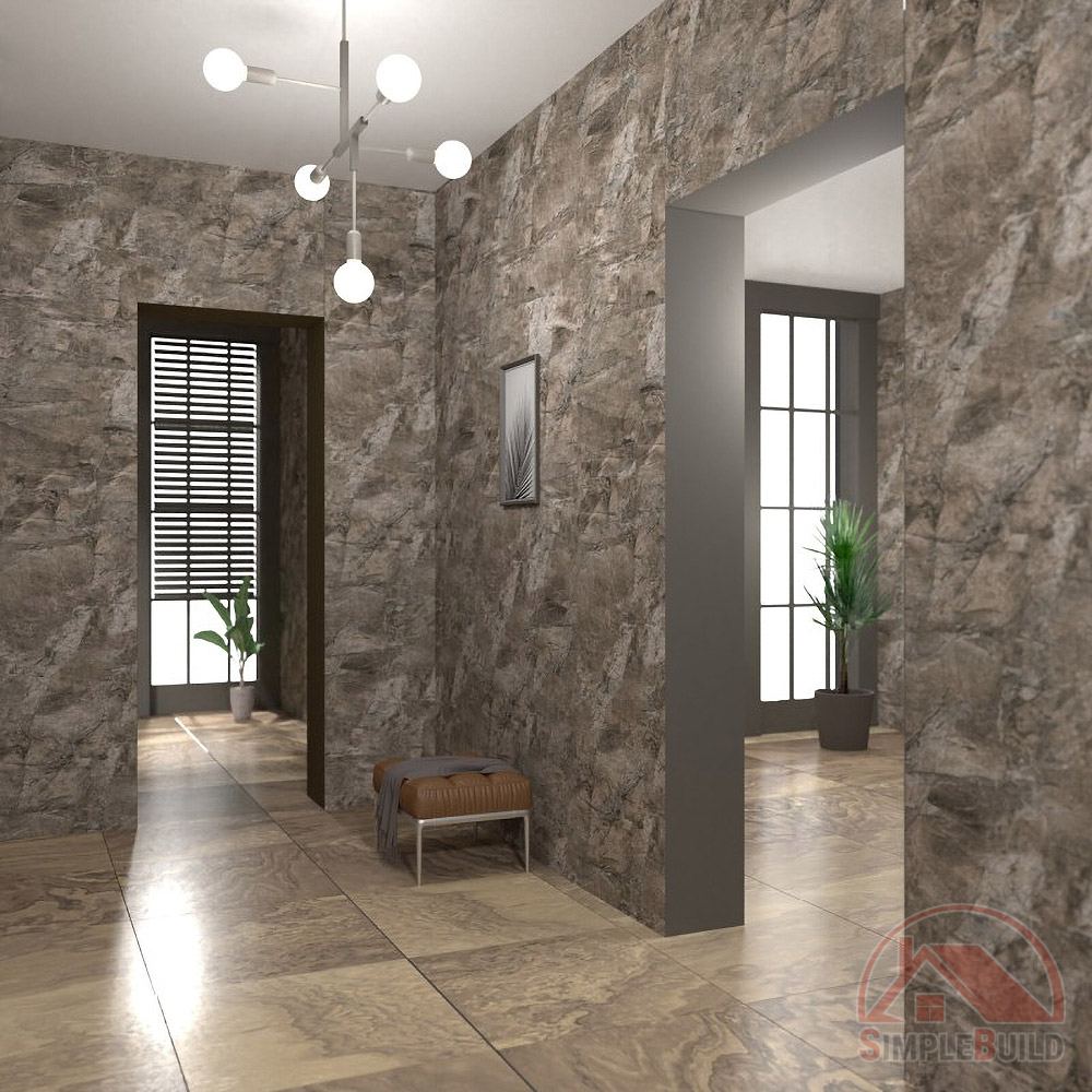 Ламинированные панели ПВХ Век Бергамо шоко в интерьере