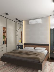 Кварц-виниловые стеновые панели Альта Слэб лён в интерьере