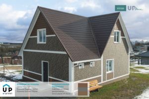 Сайдинг Stonehouse клинкер пепел / щепа каштан / клинкер магма в экстерьере