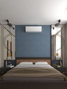 Кварц-виниловые стеновые панели Альта Слэб деним в интерьере