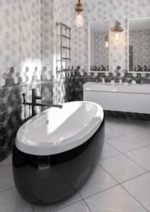 Керамическая плитка Дайкири от «Beryoza Ceramica» в интерьере ванной комнаты