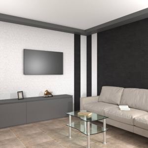 Ламинированные панели ПВХ Век ремикс тёмный в интерьере