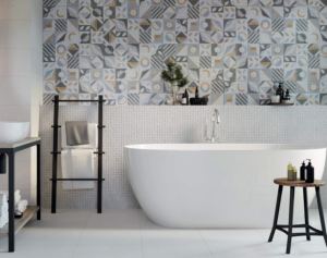 Керамогранит Суприм серый от «Gracia Ceramica» в интерьере ванной