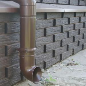 Водосток Альта-Профиль коричневый, панели ригель немецкий