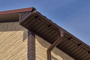 Водосточная система Дёке Люкс шоколад, панели Дёке сланец Церматт