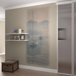 Ламинированные панели ПВХ Век лён фисташковый в интерьере