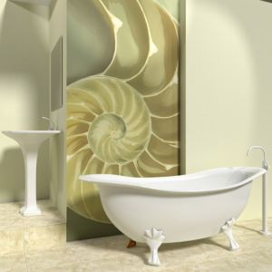 Ламинированные панели ПВХ Век орхидея светло-зелёная в интерьере