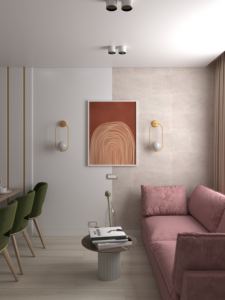 Кварц-виниловые стеновые панели Альта Слэб рассвет в интерьере