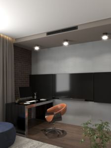 Кварц-виниловые стеновые панели Альта Слэб шифон в интерьере