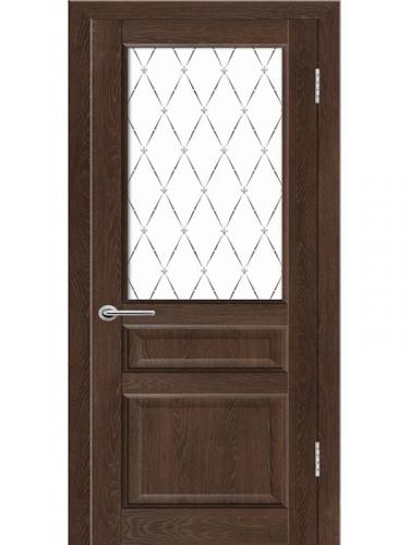 Межкомнатная дверь «Airon», Диана-03 коньячный дуб, с остеклением