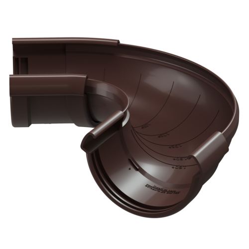 Регулируемый угол 60..160° водосточного желоба «Дёке Люкс», шоколал