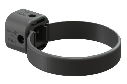 Хомут трубы ПВХ «Дёке Люкс», графит