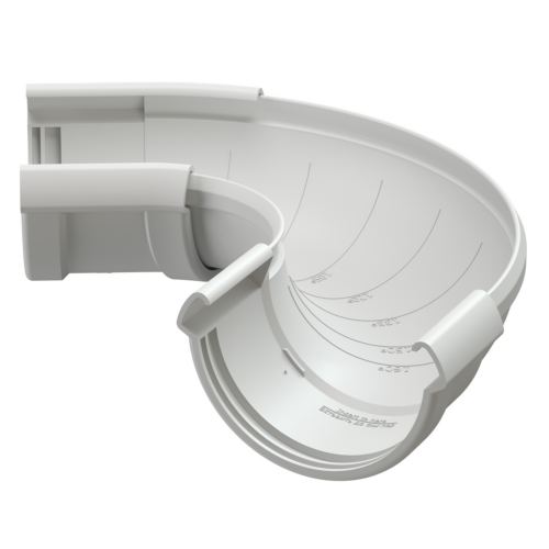 Регулируемый угол 60..160° водосточного желоба «Дёке Люкс», пломбир