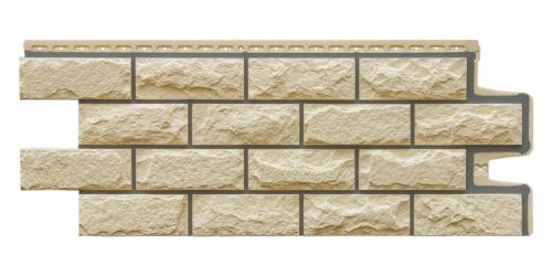 фасадная панель «Grand Line Design», колотый камень бежевый