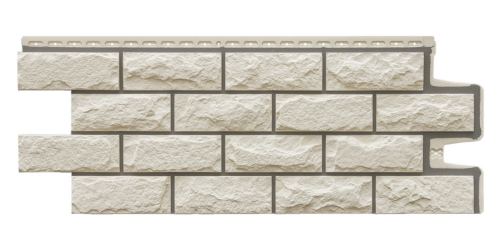 фасадная панель «Grand Line Design», колотый камень молочный