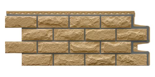 фасадная панель «Grand Line Design», колотый камень песочный