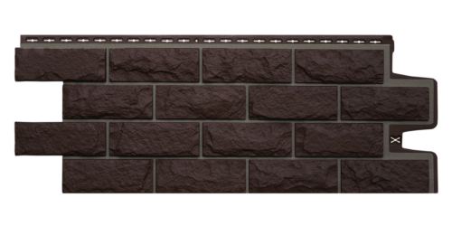 фасадная панель «Grand Line Design», колотый камень шоколадный