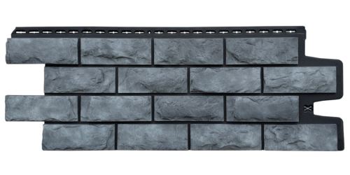 фасадная панель «Grand Line Design Plus», колотый камень антрацит