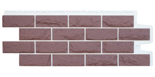 фасадная панель «Grand Line Design Plus», колотый камень каштан