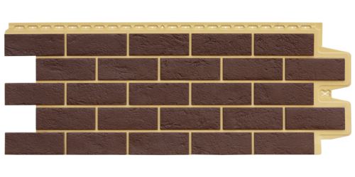 фасадная панель «Grand Line Design», состаренный кирпич каштан