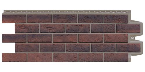 фасадная панель «Grand Line Design», состаренный кирпич кофе