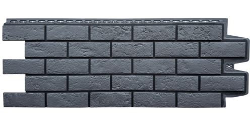 фасадная панель «Grand Line Design», состаренный кирпич графит