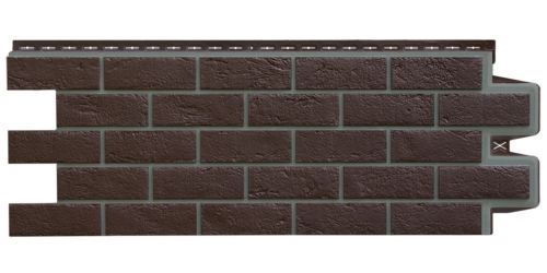 фасадная панель «Grand Line Design», состаренный кирпич шоколадный
