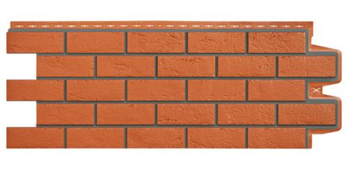 фасадная панель «Grand Line Design», состаренный кирпич терракотовый