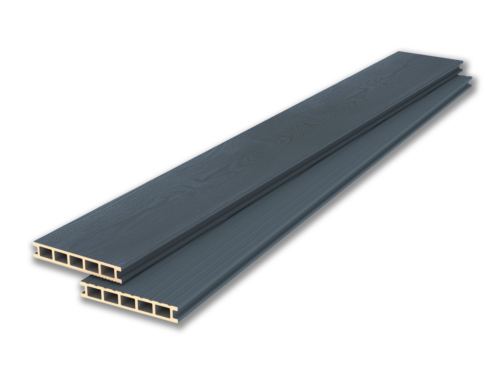 Двухсторонняя террасная доска из ДПК «Lecole Nature». Антрацит