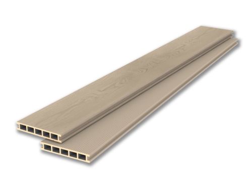 Двухсторонняя террасная доска из ДПК «Lecole Nature». Песочная