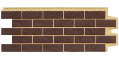 фасадная панель «Grand Line Design», состаренный кирпич каштан