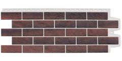 фасадная панель «Grand Line Design», состаренный кирпич кофе