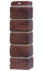 угол панели «Grand Line Design Plus», состаренный кирпич кофе, шов тёмно-бежевый