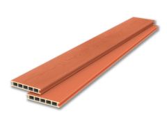 Двухсторонняя террасная доска из ДПК «Lecole Radial». Кирпич