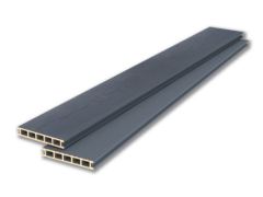 Двухсторонняя террасная доска из ДПК «Lecole Nature». Графит