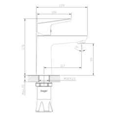 Смеситель для раковины «Raglo» R31.10, чертёж