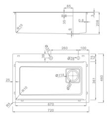 Мойка для кухни «Raglo» R702.7246, чертёж